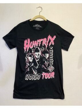 New Netflix KPOP Demon Hunters World Tour Black Graphic T-Shirt S/M